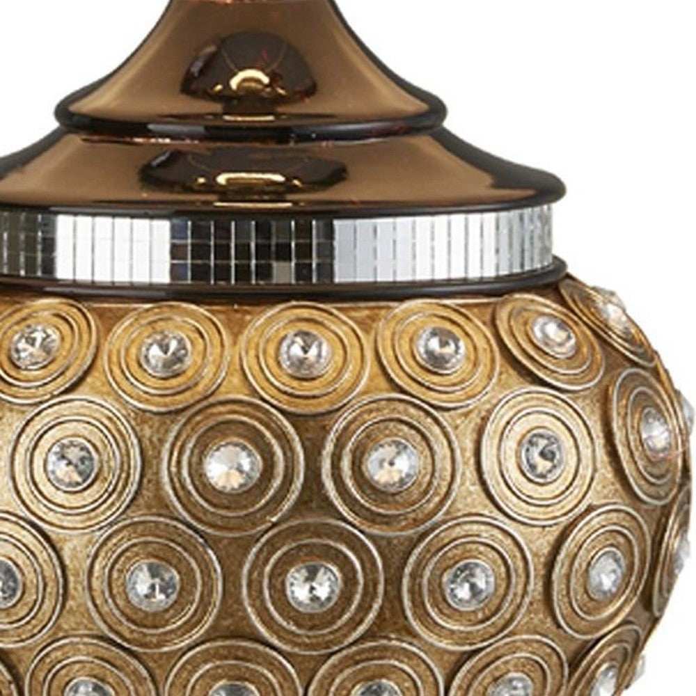 Glitzy Gold Bejeweled Table Lamp - Homeroots - Flyclothing LLC