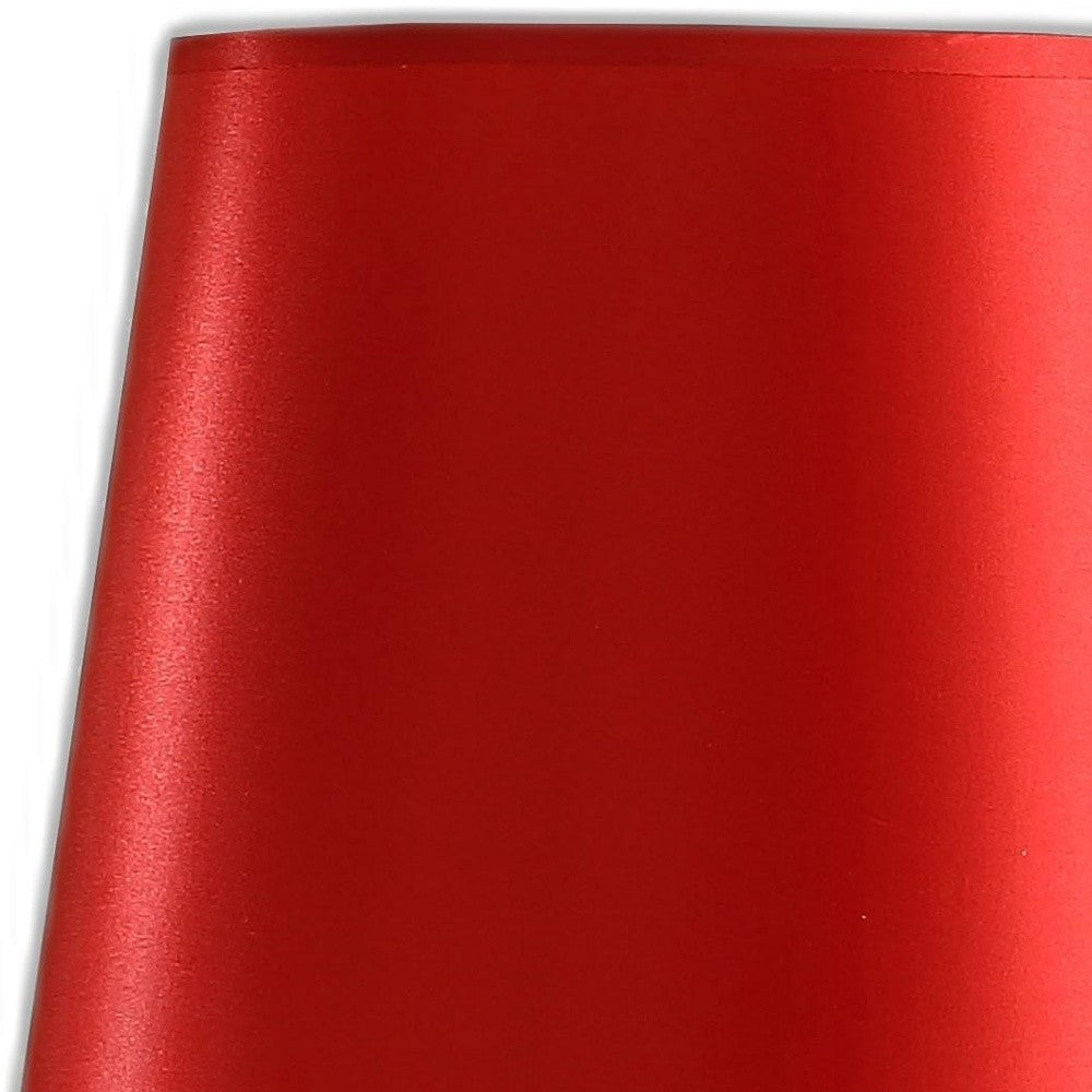 21" Red Bedside Table Lamp With Red Empire Shade - Homeroots