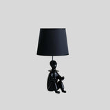 21” Black Sculptural Clown Phone Holder Desk Lamp - Homeroots - Flyclothing LLC