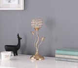 14" Gold Bedside Table Lamp With Clear Novelty Shade - Homeroots - Flyclothing LLC
