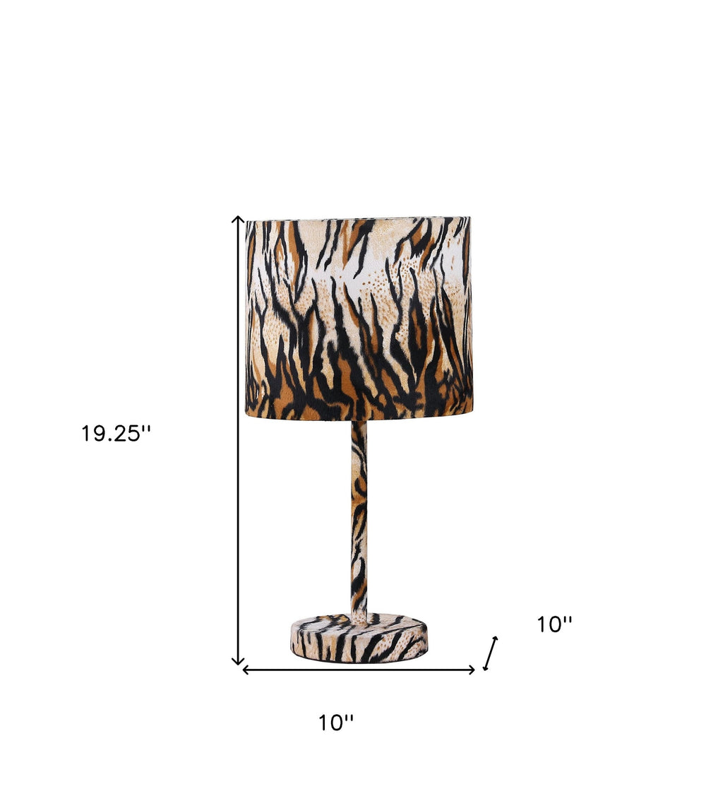 19" Brown And Black Bedside Table Lamp With Brown And Black Drum Shade - Homeroots - Flyclothing LLC
