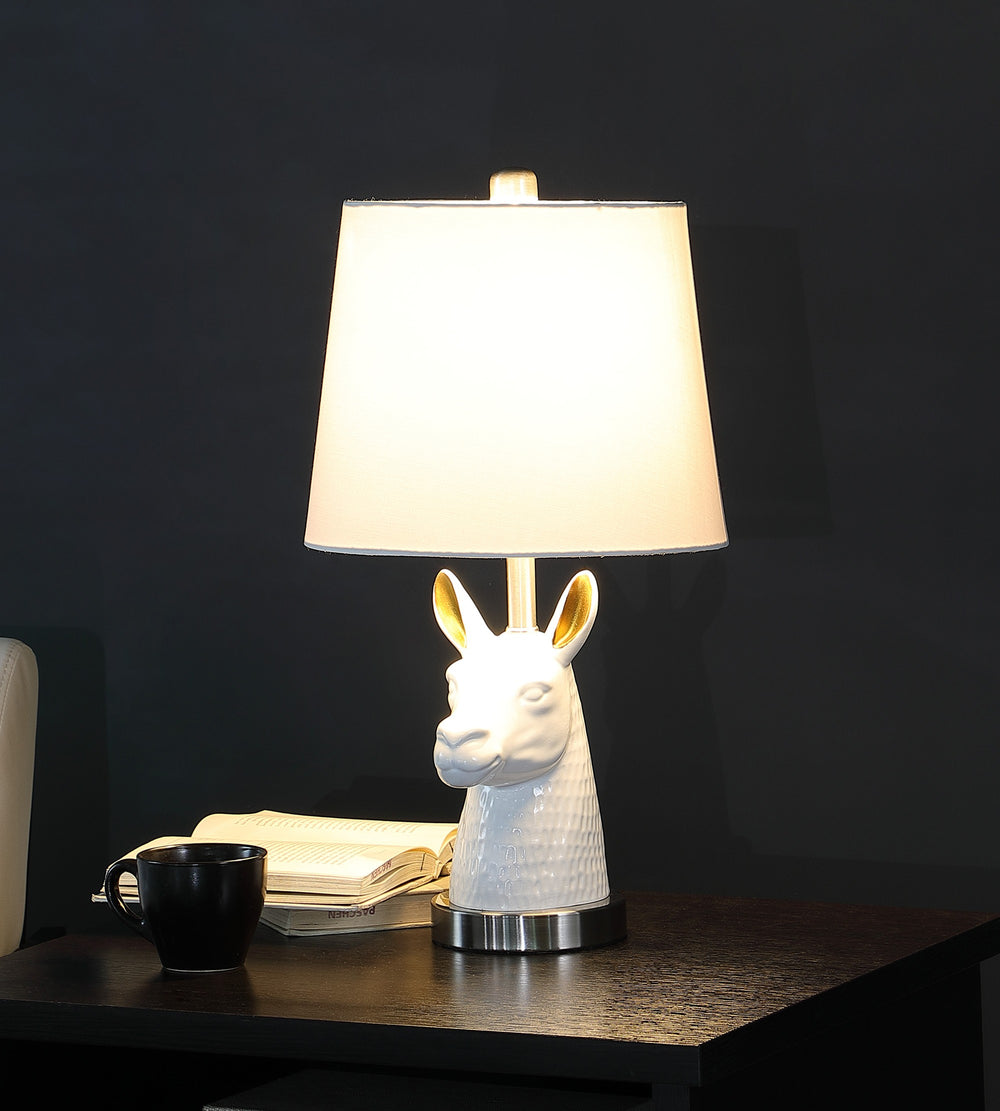 21" Silver Bedside Table Lamp With White Empire Shade - Homeroots - Flyclothing LLC