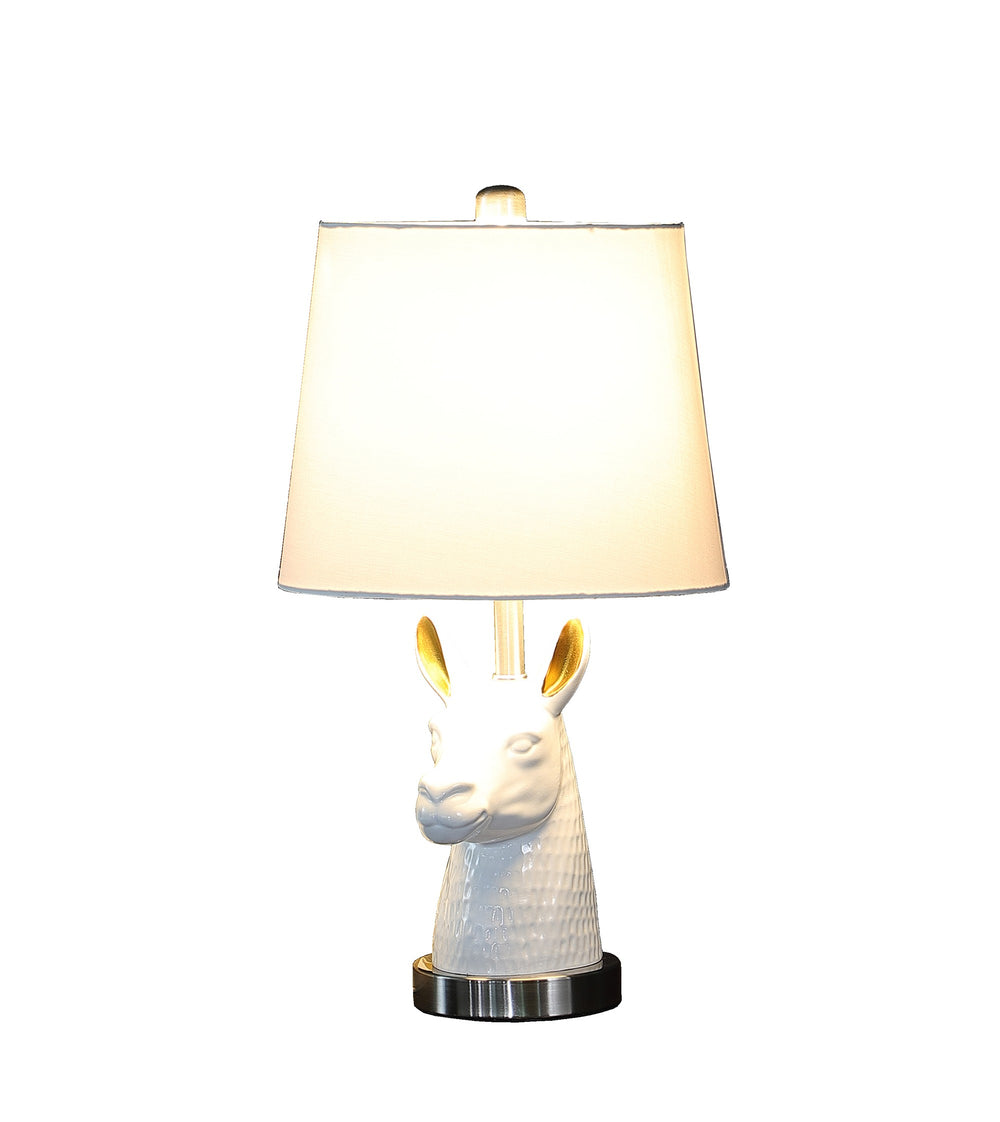 21" Silver Bedside Table Lamp With White Empire Shade - Homeroots - Flyclothing LLC