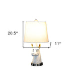 21" Silver Bedside Table Lamp With White Empire Shade - Homeroots - Flyclothing LLC