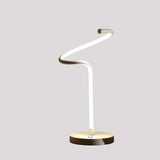 18" White Curvy Spiral LED Table Lamp - Homeroots - Flyclothing LLC