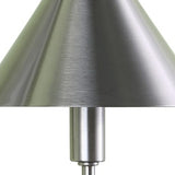 18" Silver Metal Bedside Table Lamp With Silver Cone Shade - Homeroots - Flyclothing LLC
