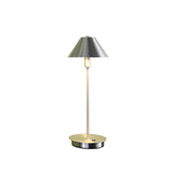 18" Silver Metal Bedside Table Lamp With Silver Cone Shade - Homeroots - Flyclothing LLC