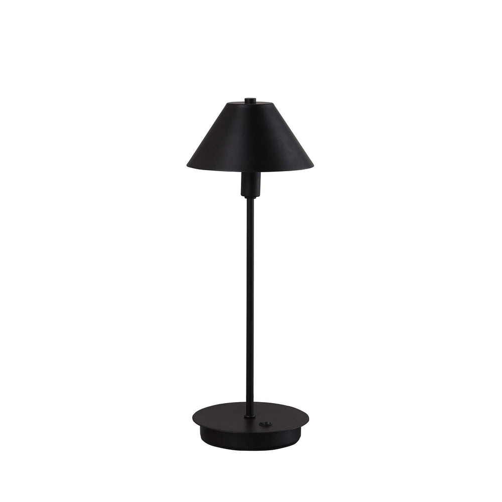 18" Black Metal Bedside Table Lamp With Black Cone Shade - Homeroots - Flyclothing LLC