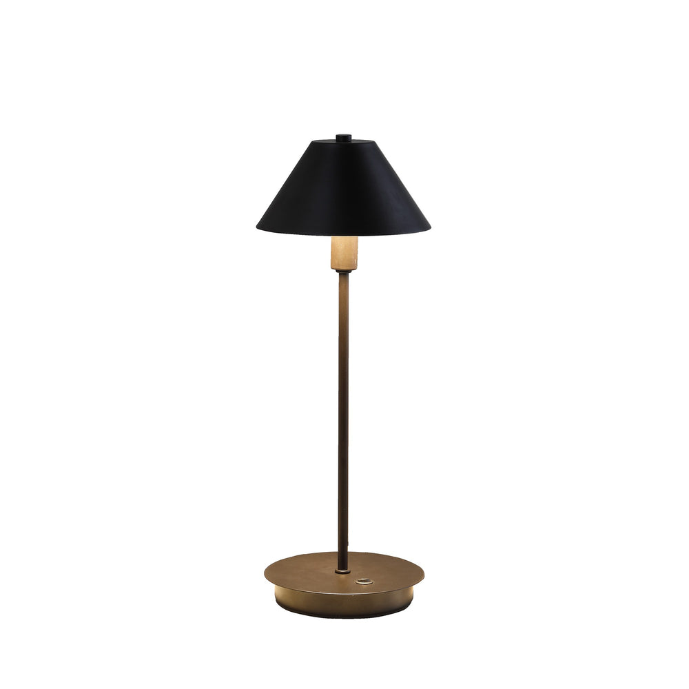 18" Black Metal Bedside Table Lamp With Black Cone Shade - Homeroots - Flyclothing LLC