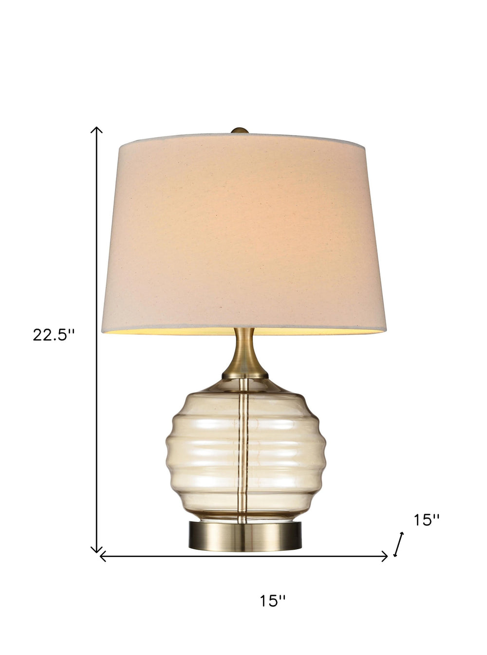 23" Off-White Metal Bedside Table Lamp With Off-White Shade - Homeroots - Flyclothing LLC