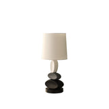 19" Black Gray and White Metal Table Lamp With White Drum Shade - Homeroots - Flyclothing LLC