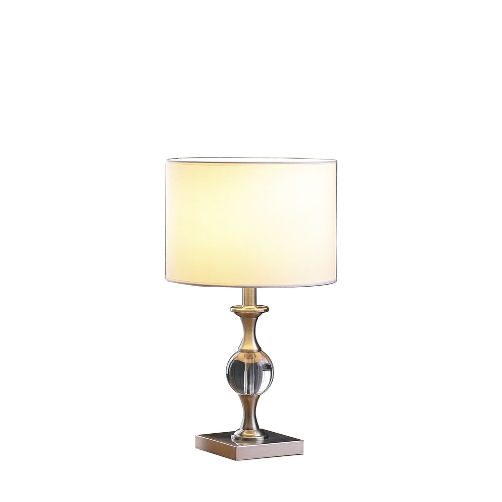 20" Silver Bedside Table Lamp With White Drum Shade - Homeroots - Flyclothing LLC
