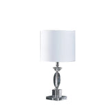 23" Silver Crystal Standard Table Lamp With White Classic Drum Shade Table Lamp - Homeroots