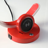 13" Red Contempo C Shape LED with USB Desk or Table Lamp - Homeroots - Flyclothing LLC
