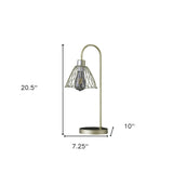 21" Gold Bedside Table Lamp With Gold Cage Shade - Homeroots - Flyclothing LLC