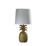 17" Gold Bedside Table Lamp With White Empire Shade - Homeroots