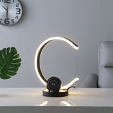 13" Black Contempo Shape LED with USB Desk or Table Lamp - Homeroots - Flyclothing LLC