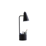 20" Black Desk Table Lamp With Black Cone Shade - Homeroots