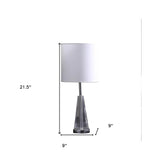 22" Silver Bedside Table Lamp With White Drum Shade - Homeroots