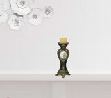 Set Of Two Bronze Greek Cameo Pillar Candle Holders - Homeroots - Flyclothing LLC