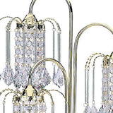 34" Gold and Faux Crystal Three Light Chandelier Table Lamp - Homeroots