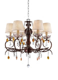 Burnished Bronze Hanging Ceiling Lamp with Clear and Amber Crystals - Homeroots - Flyclothing LLC