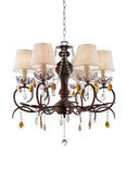 Burnished Bronze Hanging Ceiling Lamp with Clear and Amber Crystals - Homeroots - Flyclothing LLC