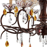 Burnished Bronze Hanging Ceiling Lamp with Clear and Amber Crystals - Homeroots - Flyclothing LLC