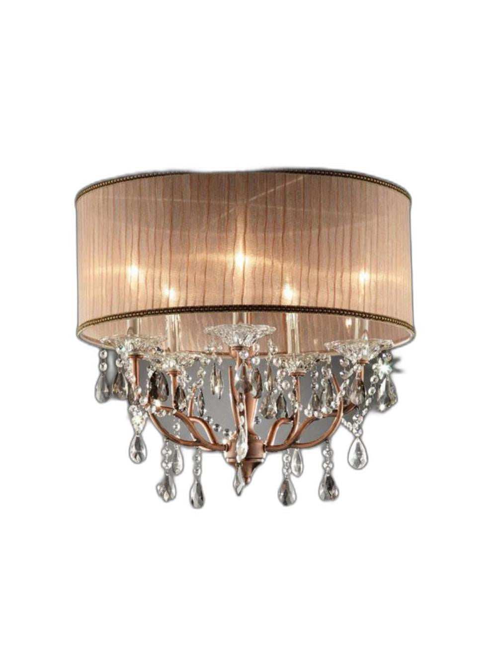 Silver and Pink Faux Crystal Hanging Chandelier Lamp - Homeroots - Flyclothing LLC