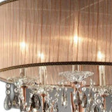 Silver and Pink Faux Crystal Hanging Chandelier Lamp - Homeroots - Flyclothing LLC