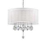 Chic Silver Ceiling Lamp with Crystal Accents and Silver Shade - Homeroots - Flyclothing LLC