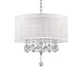 Chic Silver Ceiling Lamp with Crystal Accents and Silver Shade - Homeroots - Flyclothing LLC