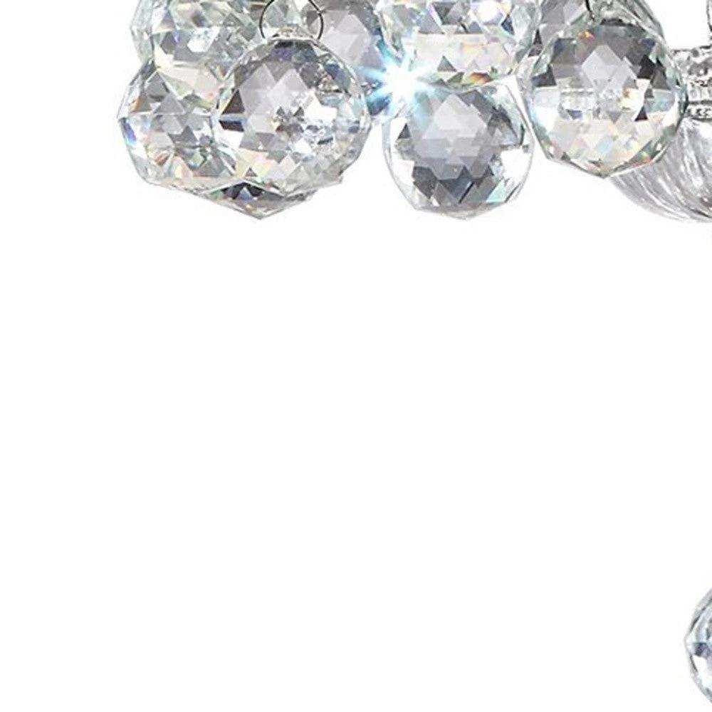 Chic Silver Ceiling Lamp with Crystal Accents and Silver Shade - Homeroots - Flyclothing LLC