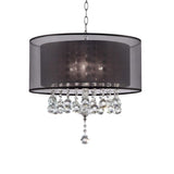 Contempo Silver Ceiling Lamp with Black Shade and Crystal Accents - Homeroots - Flyclothing LLC