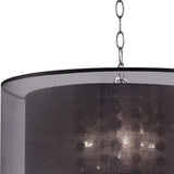 Contempo Silver Ceiling Lamp with Black Shade and Crystal Accents - Homeroots - Flyclothing LLC