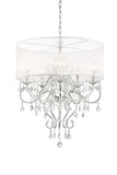 Glam Silver Faux Crystal Hanging Celing Lamp with See Thru Shade - Homeroots - Flyclothing LLC