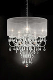 Glam Silver Faux Crystal Hanging Celing Lamp with See Thru Shade - Homeroots - Flyclothing LLC