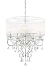 Glam Silver Faux Crystal Hanging Celing Lamp with See Thru Shade - Homeroots - Flyclothing LLC