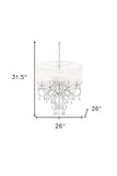 Glam Silver Faux Crystal Hanging Celing Lamp with See Thru Shade - Homeroots - Flyclothing LLC