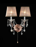 Silver and Pink Faux Crystal Dual Light Hanging Wall Sconce - Homeroots - Flyclothing LLC