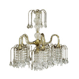 Two Tier Crystal and Brass Hanging Chandelier Light - Homeroots - Flyclothing LLC