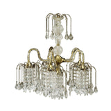 Two Tier Crystal and Brass Hanging Chandelier Light - Homeroots - Flyclothing LLC