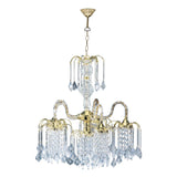 Two Tier Crystal and Gold Hanging Chandelier Light - Homeroots - Flyclothing LLC