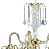 Two Tier Crystal and Gold Hanging Chandelier Light - Homeroots - Flyclothing LLC