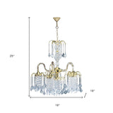 Two Tier Crystal and Gold Hanging Chandelier Light - Homeroots - Flyclothing LLC