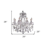 Candle Style Empire Eight Light Transparent Glass Led Ceiling Light - Homeroots - Flyclothing LLC