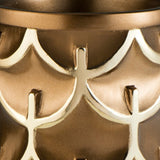 14" Polyresin Gold Geometric Cylinder Table Vase - Homeroots - Flyclothing LLC