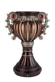 18" Brown Bronze and Silver Polyresin Urn Vase - Homeroots