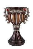 18" Brown Bronze and Silver Polyresin Urn Vase - Homeroots