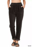 Zenana Corduroy Drawstring Cuffed Pants - Trendsi - Flyclothing LLC
